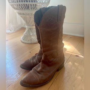 Vintage brown leather cowboy boots size women’s 10.5-11